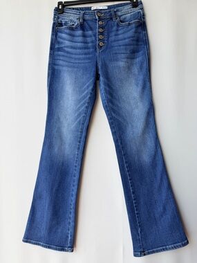 KanCan High Rise Button Fly Flare Jeans Size 29 Stretch Denim